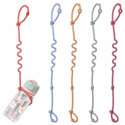 WLLHYF 5PCS Silicone Toy Clip Adjustable Toy Straps for Baby Fit Sippy Cup