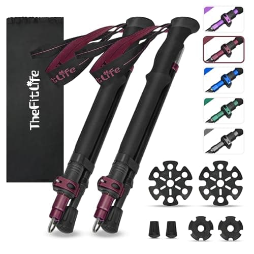TheFitLife Folding Trekking Poles for Hiking, lightweight Walking Stick