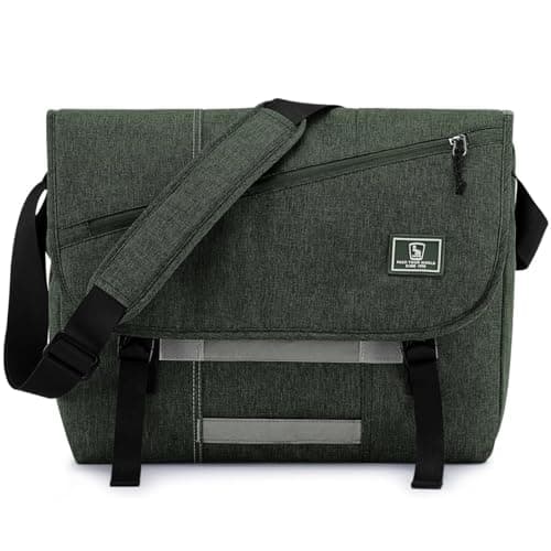 OIWAS 15.6 Inch Messenger Bags for Men, Laptop Satchel Bags Work Bags Shoulder Crossbody Bag Bookbag Briefcase Green
