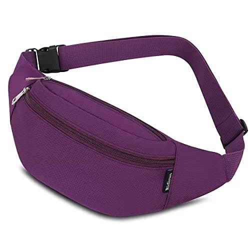 Bumbags and Fanny Packs for Men Women Hiking Running Travel Waterproof Waist Bag Walking Dog Outdoor Sport for Ladies Boys Purple