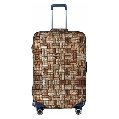 Wine Cork Printing Large Suitcase Cover, Elastic Suitcase Cover with Zipper, Protects Luggage During Travel