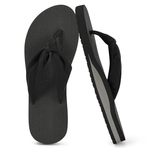 BSBUY Unisex Flip Flops Mens Flatform Beach Flip-Flop EVA Slippers Ladies Girls Yoga Mat Comfortable Beach Travel Platform Sandals Slip-Resistant Flat Flip Flops with Arch Support for Shower(UK:7.5)