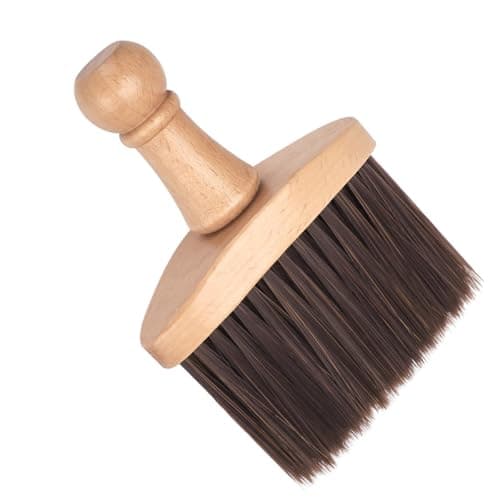 Uonlytech Soft Bristle Hair and Beard Brush for Men Wooden Handle, Portable Size, for Barber Shops and Travel, Nylon Bristles for Gentle Grooming and Hair Cleaning