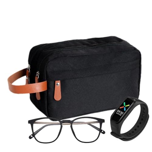 Travel Toiletry Bag, Men Wash Pouch, Large Grooming Organizer, Canvas Kit