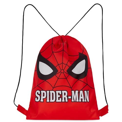 Disney Stitch Drawstring Bags for Kids Swimming Bag Spiderman String Backpack School PE Kit Travel Beach Holiday Sports Gym (Red Spiderman)