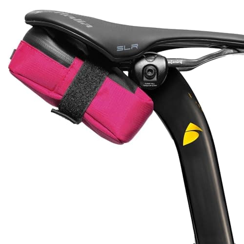 ALMSTHRE Signature Bike Saddle Bag – Passion Pink | 0.5L Bike Seat Bag (3" x 5.25" x 2") | Water-Resistant Ripstop, Waterproof Zipper, Internal Pocket | Durable Under Seat Storage