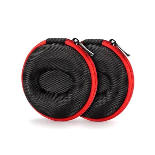Ldirect 2 Pack Watch Travel Cases Single Watch Storage Boxes with Zipper for Most Smart Watches and Wristwatches up to 50mm (Red)