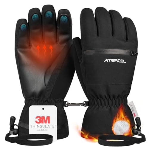 ATERCEL Waterproof Ski Gloves - 3M Thinsulate Warmth, Touchscreen