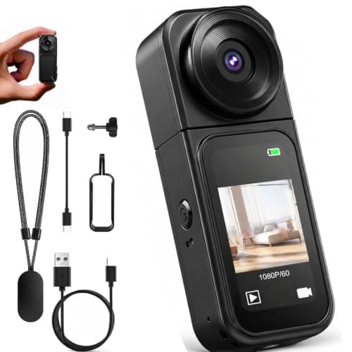 2.7K 30FPS Mini Thumb Camera with 180° Rotating Lens for Daily Shooting