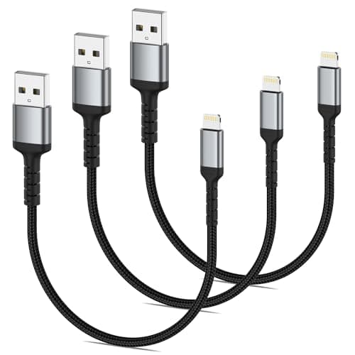 0.2 m iPhone Charging Cable Short, 3 Pack Braided USB A to Lightning Cable 20 cm Original iPhone Fast Charging Cable Compatible with Apple iPhone 14 13 12 11 Pro Max Xs Xr X 8 7 6 Plus SE iPad
