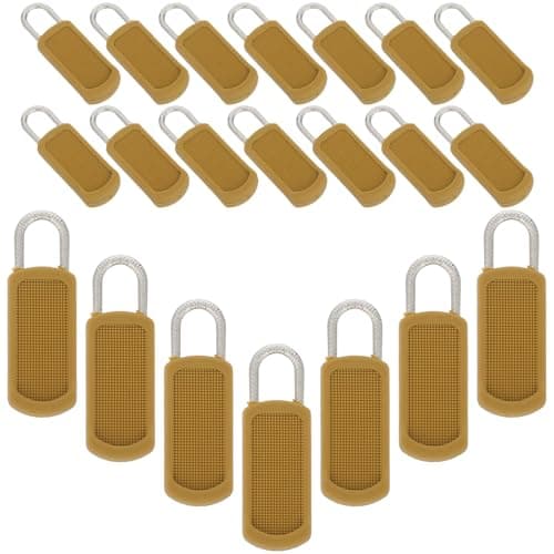 30pcs Removable Metal Zipper Pull for Sewing Travel Backpacks Khaki