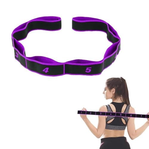 Stretching Yoga Band, An Adult Resistance Band for Gymnastics, Yoga, and Latin Training, Equipped with 8 Adjustable Loop Elastic Fabric Bands for Physical Therapy, Pilates, Dance, and Fitness