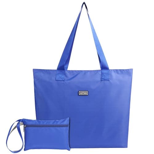 AOTIAN Reusable Grocery Bag, Foldable Shopping Tote Bag with Zipper Closure