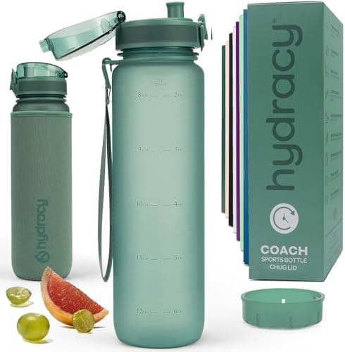 Hydracy Motivational Water Bottle with Time Marker & Fruit Infuser 1 L