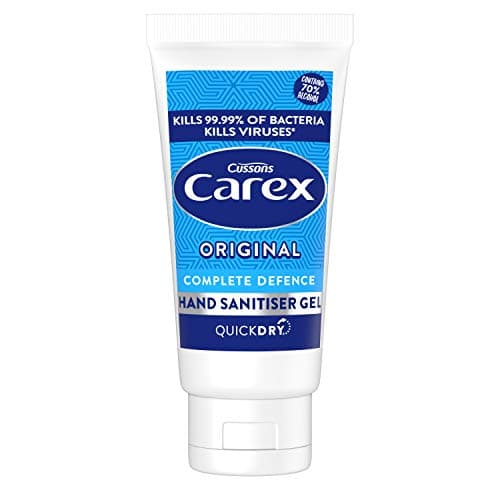 CAREX Complete Original Anti Bacterial Hand Sanitiser Gel Pack of 12, with Anti Viral action* Hand Gel and 70 Percent Alcohol that Cleans, Cares and Protects, 50 ml