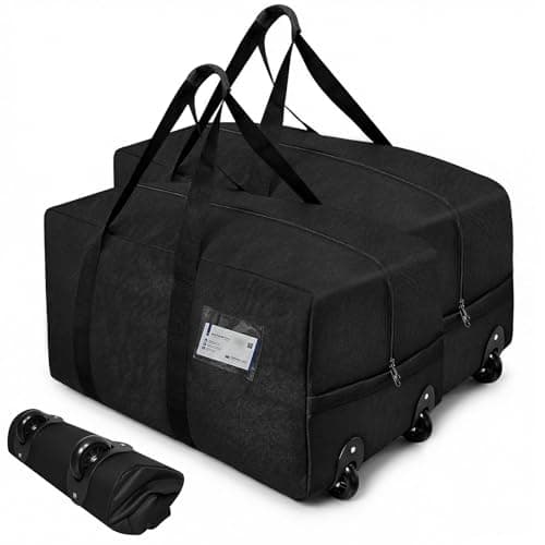Teamkio 2-Pack Travel Duffle Bag with Wheels, 92L Holdall Luggage Bags