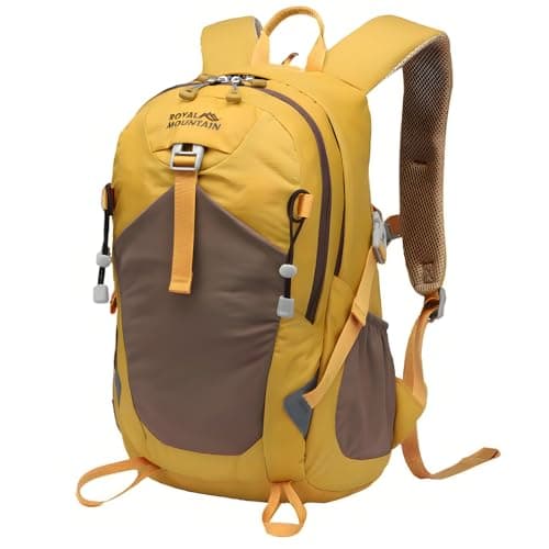Lightweight Hiking Backpack, 20L Women/Men Waterproof Travel Rucksack Bag with Rain Cover, Outdoor Small Foldable Daypack for Student, Fit for 12.9 inch Laptop, Yellow