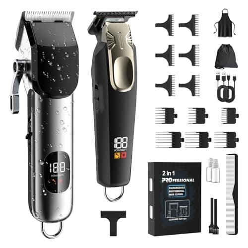PKBD Hair Clippers Cordless, USB Rechargeable Beard Trimmer, Black