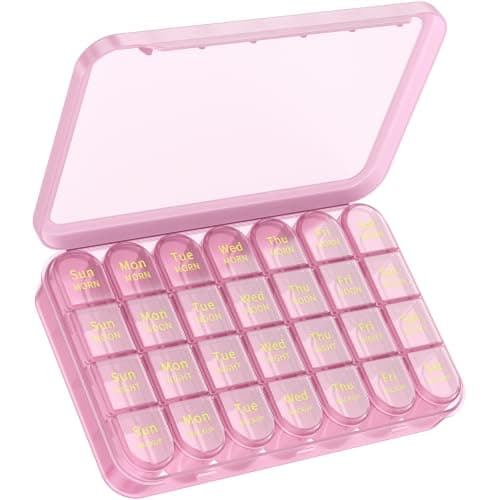 Zoolion Weekly Pill Box 7 Day 4 Times a Day - Travel Tablet Organiser
