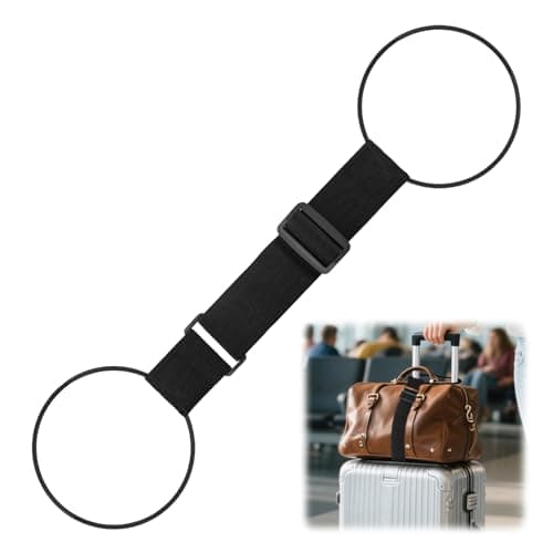 1PCS Luggage Straps for Suitcases, Adjustable Suitcase Straps Bag Bungee, Elastic Luggage Connector Straps for Attaching Extra Bags Handbag Backpack to Suitcase Handle, Airport Travel Essentials