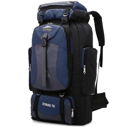 Lawaia 70L Hiking Expedition Backpack Camping Large Walking Waterproof Rucksack for Men Womens Lightweight Survival Sports and Outdoors Travelling Daypack Luggage Touring Cycling Bag