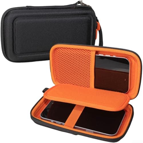 Shockproof Hard-Shell Phone Storage Bag for Two Smartphones, EVA Protective Case with Soft Lining, Water and Dust Resistant Travel Organizer Pouch for Mobile Devices, Black(Black)