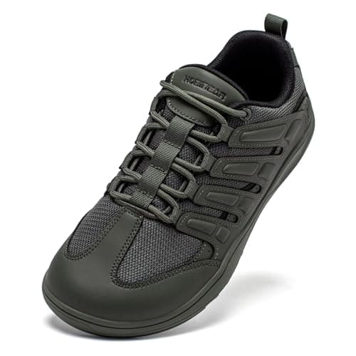 HOBIBEAR Wide Barefoot Shoes Men Women Walking Trail Running Sneakers | Zero Drop Sole | Lightweight Comfortable Green