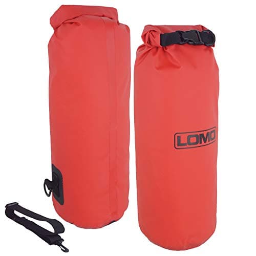 Lomo 12L Barrel Rolltop Dry Bag with Shoulder Strap - Red Kayak Hatch