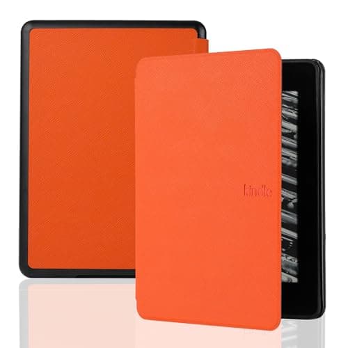 DayQiQiPu Case for Kindle Paperwhite (10th Generation, 2018 Released, Model: PQ94WIF) Ultra-Thin PU Leather eReader Case Multi View Angle Anti Shock And Drop Protection Cover - Orange