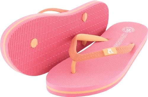 Cressi since 1946 - St Tropez Flip Flops - Perfect for Beach, Sea, Pool, Gym, Leisure, Quick Drying, Soft Shock Absorbing, Non Slip, Pink/Coral - 5.5/6 UK