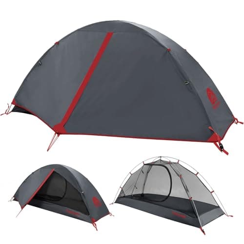 1 Man Lightweight Backpacking Tent, Waterproof Compact 3 Season Dome Tent
