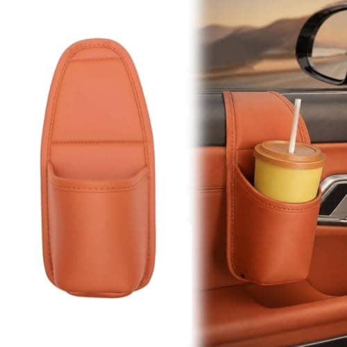 Car Door Storage Pocket, Car Door Cup Holder (Orange)