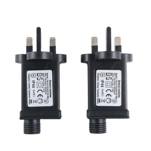 GAOHOU 2Pcs 31V 3.6W Power Supply Adapter Transformer Plug for LED Fairy Light Festival Decoration Light Waterproof IP44 Vertical