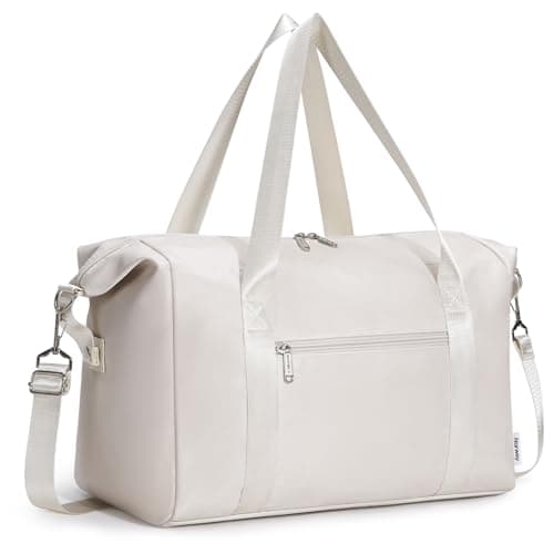 Narwey for Ryanair Cabin Bag 40X30X20 Underseat Ryan Air Foldable Travel Duffel Hospital Bag Carry on Hand Luggage Holdall Weekend Bag for Women and Men 20L (Beige)
