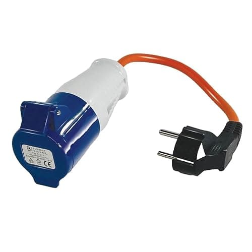 Belmont Leisure Electric Hook Up Euro 2 Pin to 16A Socket Adaptor Fly Lead for Caravan Motorhome Campervan European Camping Power Connection with Continental Plug and 16Amp Hook Up Socket