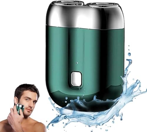 2026 Upgraded Waterproof Mini Electric Shaver for Men – Portable Cordless Travel Shaver with Deep Cleaning, Multi-Functional Trimmer & Gentle Grooming (Green)