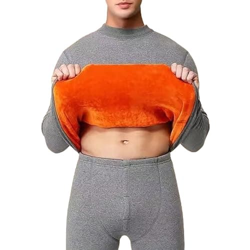 YIzdegg Garment Bag for Travel Gold Fleece Set of High Neck Thermal Underwear Men and Women Thickened and Padded Qiu Jie Qiu Pants In A Set of Two Old People, gray, XL