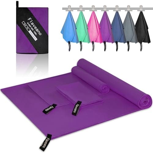 Flaveano Microfibre Towel, Travel Towel Set of 3 Quick Drying