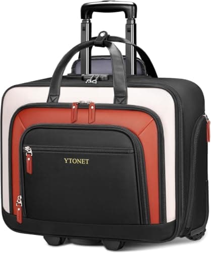 Ytonet Lockable Wheeled Laptop Bag, 17.3 Inch Laptop Bag with Wheels