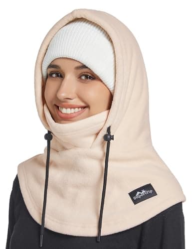 Supertrip Fleece Balaclava Ski Mask for Women Men Youth Beige
