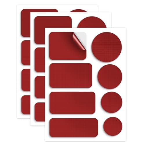 Skystuff 24PCS Self-Adhesive Nylon Repair Patches for Tent, Down Jacket, Clothing & Puffer Coat - Heavy Duty Waterproof Fabric Tape Repair Kit for Outdoor Gear, Sleeping Bag, Backpack, Dark Red