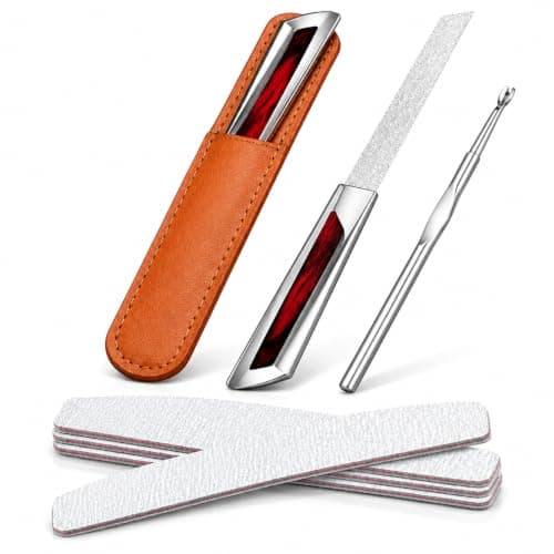 Metal Nail Files, Stainless Steel Nail Files - Double Sided Emery Board for Natural Nails, Heavy Duty Reusable Manicure Tool, Home Salon & Travel Essential