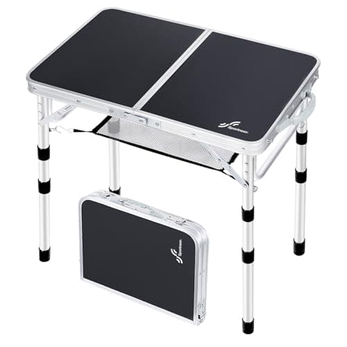Sportneer Folding Camping Table 60×40cm, Height Adjustable Camp Table