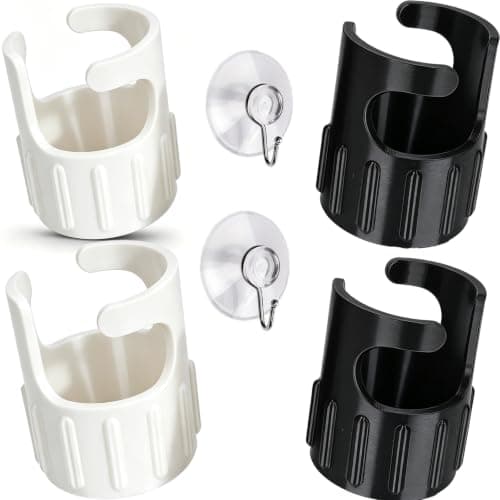 Public Shower Push Button Lock Attachment Hands-Free Timed,4Black+White