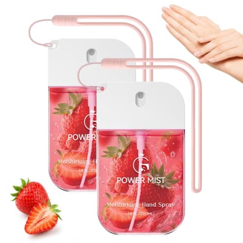 Hand Sanitiser Spray– Strawberry Moisturising Mist with Glycerin, 2Pack