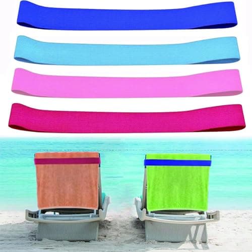 4 PCS Towel Bands For Sun Loungers, Elastic Sunbed Straps For Beach Towels, Windproof Beach Towel Bands For Cruise Chairs, Pool Chairs And Sunbeds, Portable Sun Lounger Towel Holders
