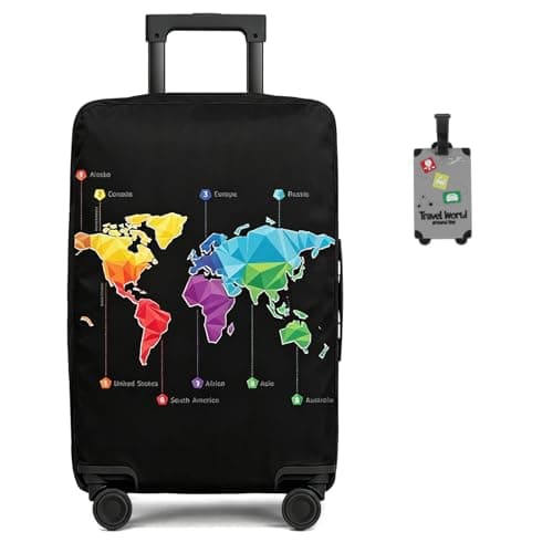 Aovanta Suitcase Cover Protector, 25-28 inch Large Luggage Cover with Suitcase Tag, Elastic Suit Case Covers for Luggage, Travel, Holiday (Pattern 2, 25-28in)