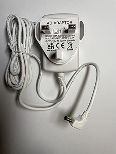 Replacement for White 6V AC-DC Adapter Charger for MBP36S Baby Monitor Parents Unit