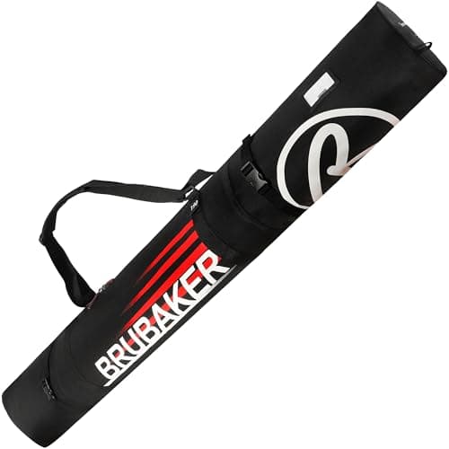 Henry Brubaker Carver Champion Ski Bag Padded for 1 Pair of Skis and Poles 170 cm or 190 cm Red Schwarz/Rot 170 Size:170 cm