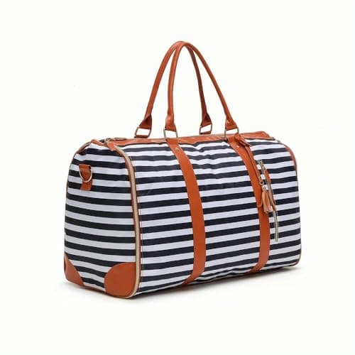 ZBDZSW Large Faux Leather Duffle Bag Set Detachable Tote Waterproof Stylish Includes Shoe Pouch Women's Travel Business Trips